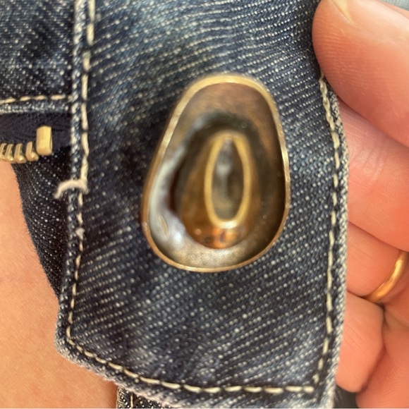 Dsquared2 embroidered native woman cowboy hat button boot cut jean low rise - Picture 5 of 14